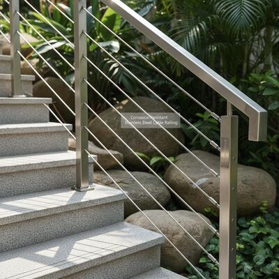 Corrosion Resistant Stainless Steel Cable Railing - Durable Stainless Steel Railing Balusters for Stairs