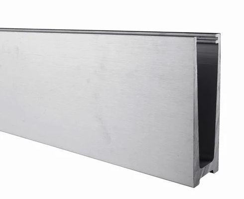 U Shaped Aluminum Channel Frameless Glass Handrail Use With Painted Surface