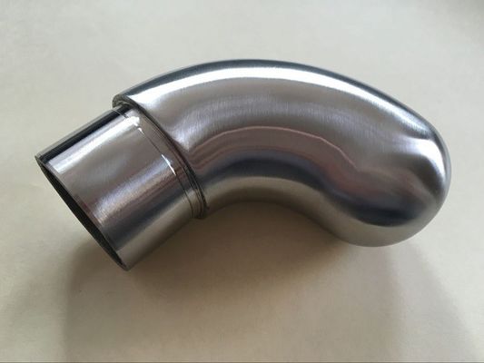 Colocaciones cepilladas de la barandilla de la escalera del acero inoxidable, extremo redondo de la barandilla