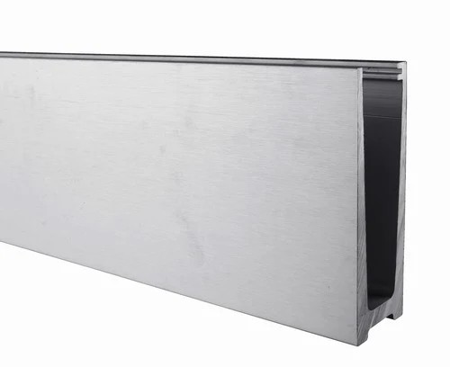 U Shaped Aluminum Channel Frameless Glass Handrail Use With Painted Surface