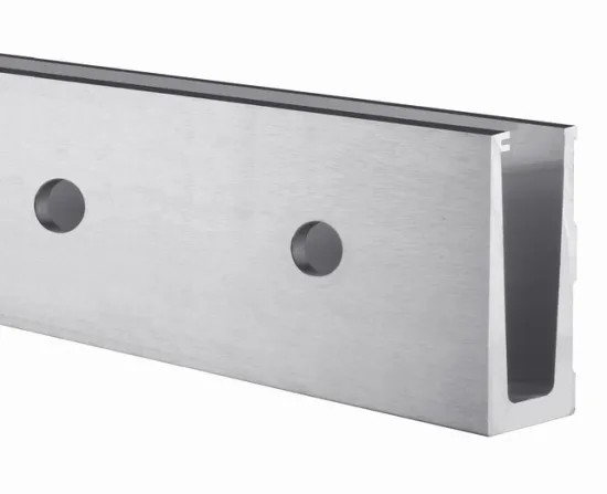 Aluminum 6063-T5 Frameless Glass Balustrade Side Mounted U Channel Base
