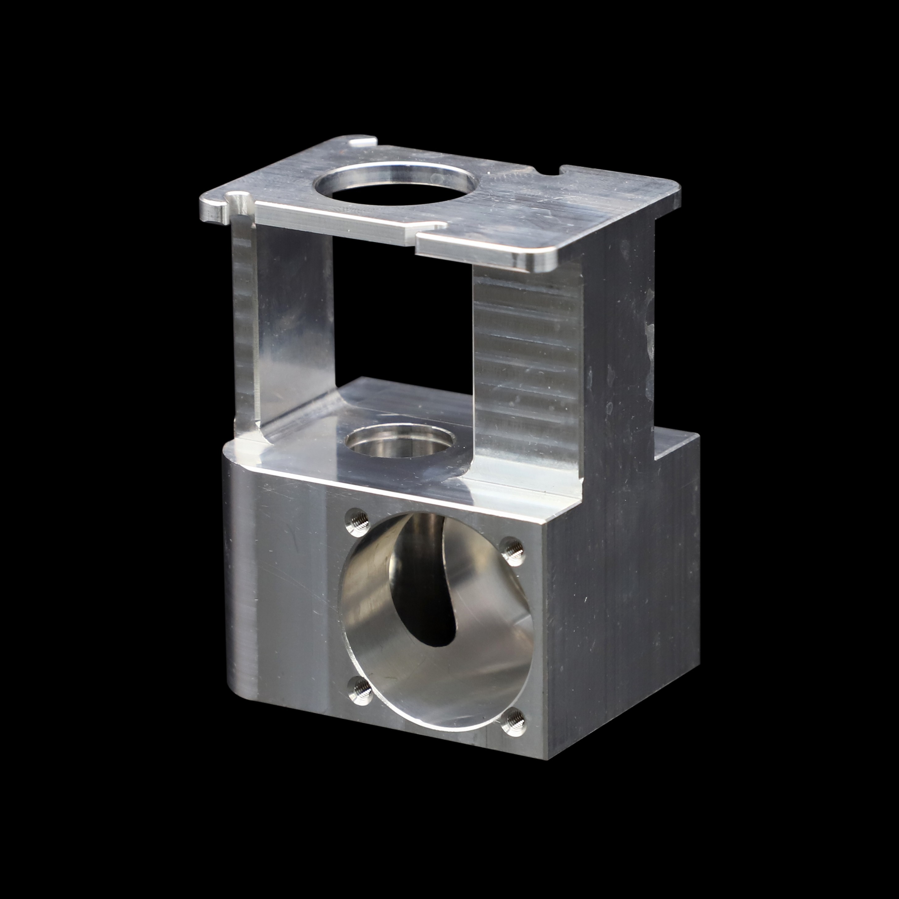 Piezas de fresado CNC tipo rodilla con chaflán y roscado